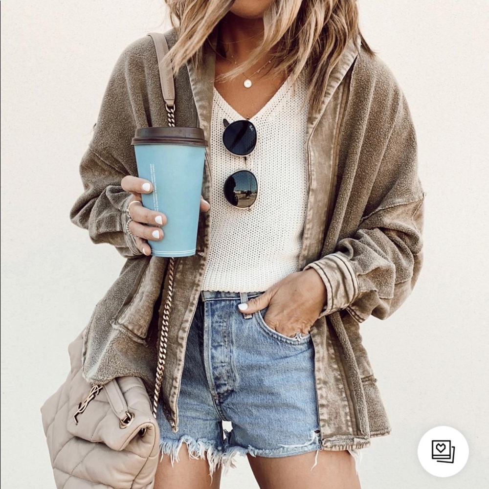 Forever 21 High Low Patch Pocket Jacket